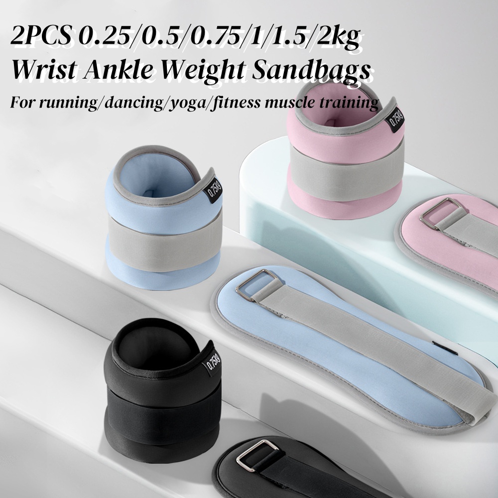 Pilates Ankle Strap - 2pcs 0.25/0.5/0.75/1/2kg Wrist Ankle Sandbags Portable
