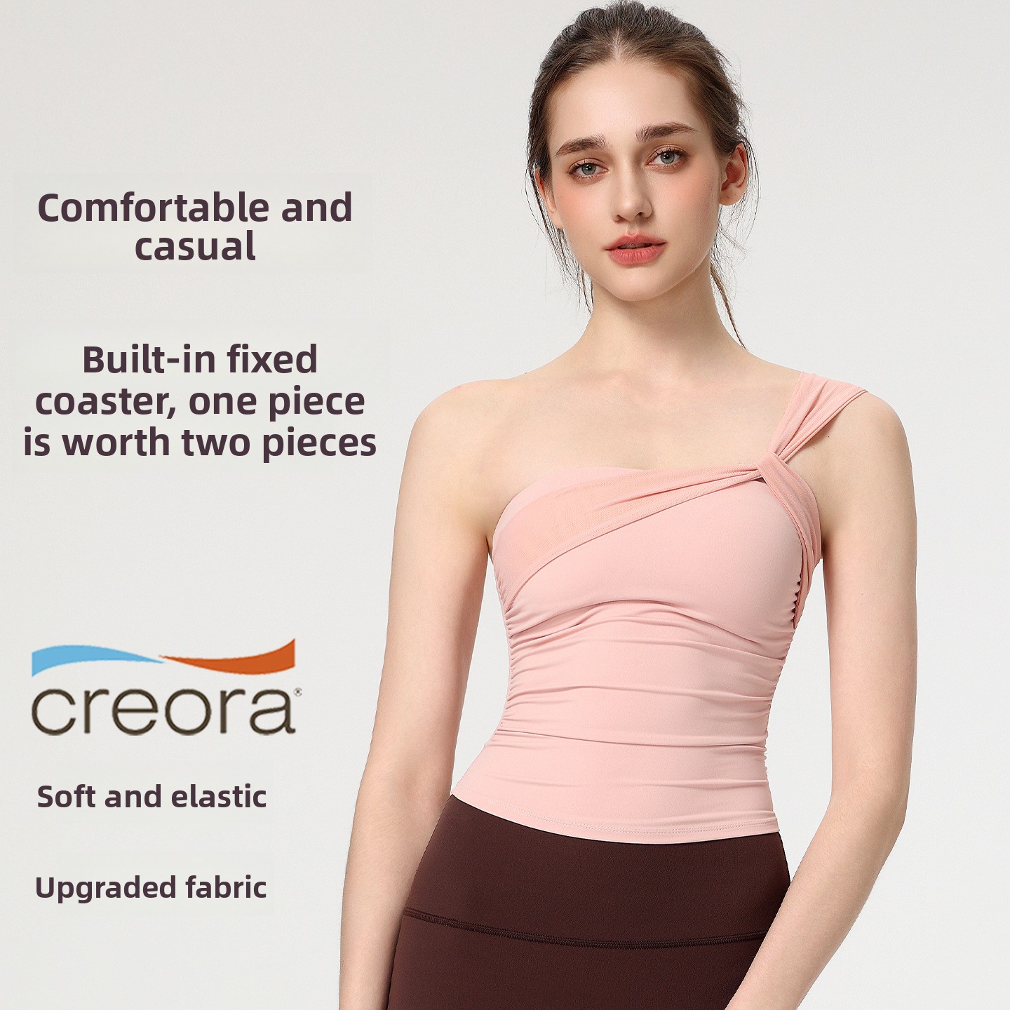 Pilates Yoga Clothes - Women's Sexy Sloping Shoulder Yoga Bra