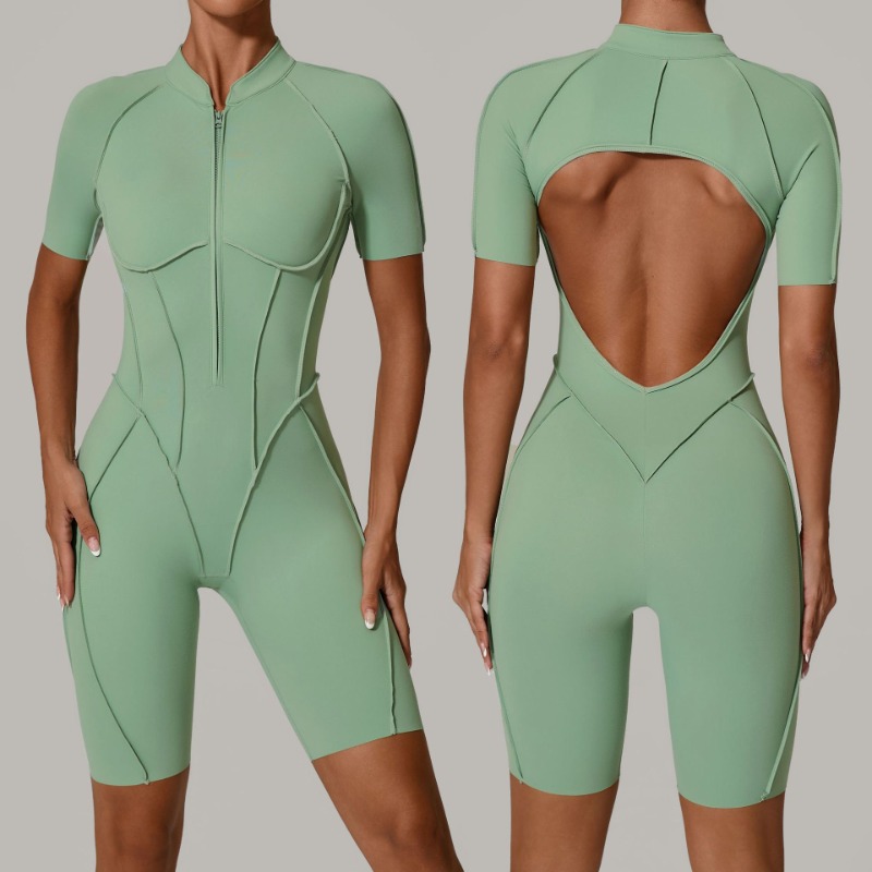 Women's Seamless Zipper Jumpsu - Pilates Yoga Clothes 评论和价格