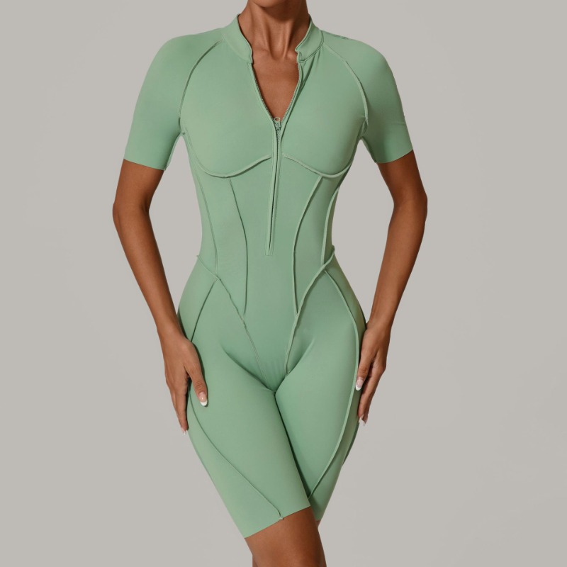 Women's Seamless Zipper Jumpsu - Pilates Yoga Clothes 评论和价格