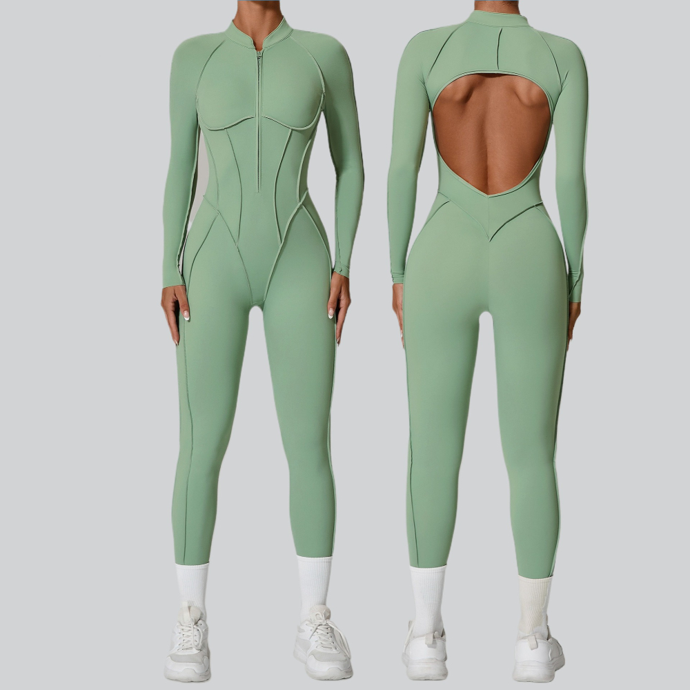 Women's Seamless Zipper Jumpsu - Pilates Yoga Clothes 评论和价格