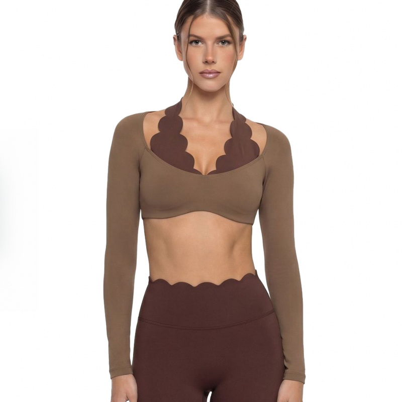 Fake Two-piece Color-blocked Y - Pilates Yoga Clothes 评论和价格