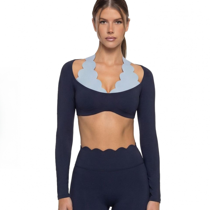 Fake Two-piece Color-blocked Y - Pilates Yoga Clothes 评论和价格