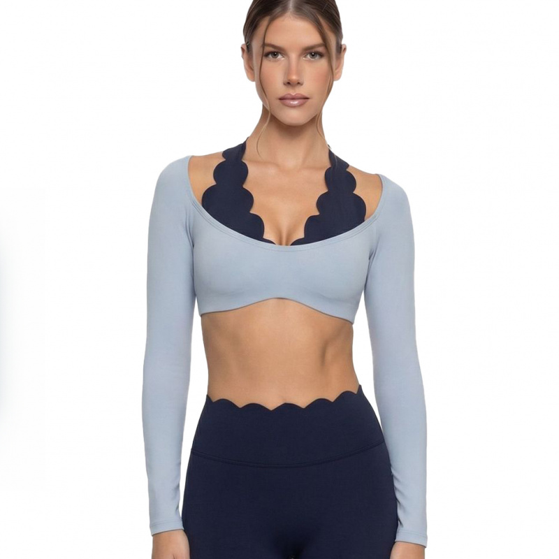 Fake Two-piece Color-blocked Y - Pilates Yoga Clothes 评论和价格