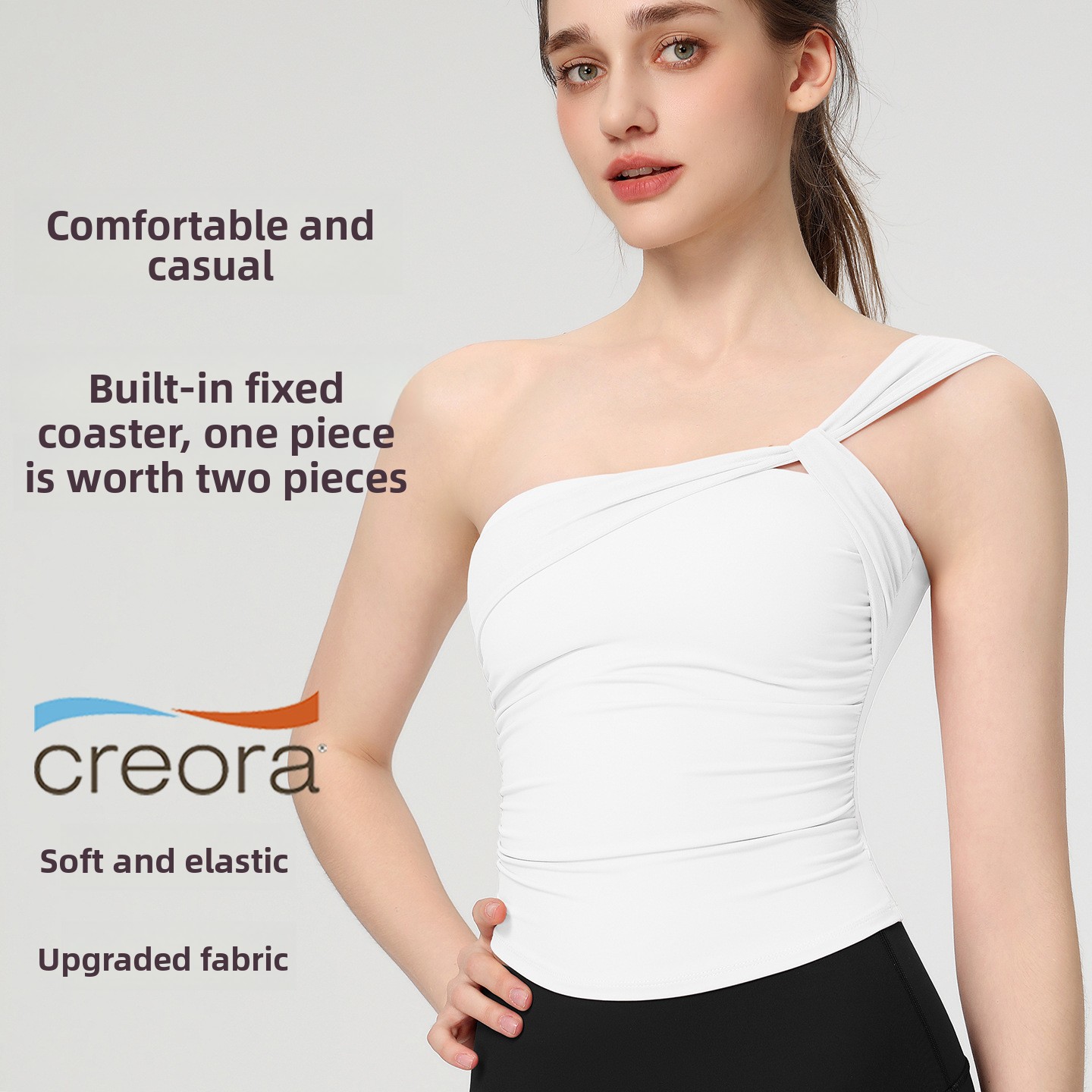 Women's Sexy Sloping Shoulder  - Pilates Yoga Clothes 评论和价格